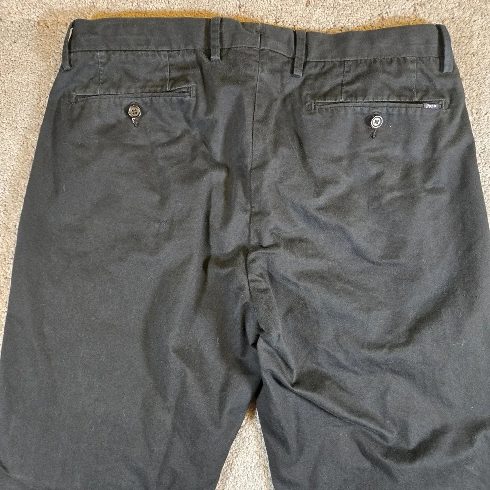 Polo Ralph Lauren Chino Pants‎ Mens 34x32 Black 100% Cotton Preppy
